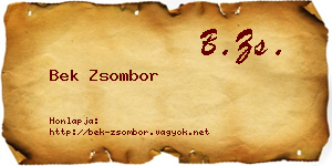 Bek Zsombor névjegykártya