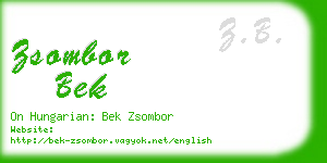 zsombor bek business card